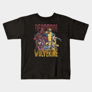 deadp00l and w0lverine vintage bootlag Kids T-Shirt